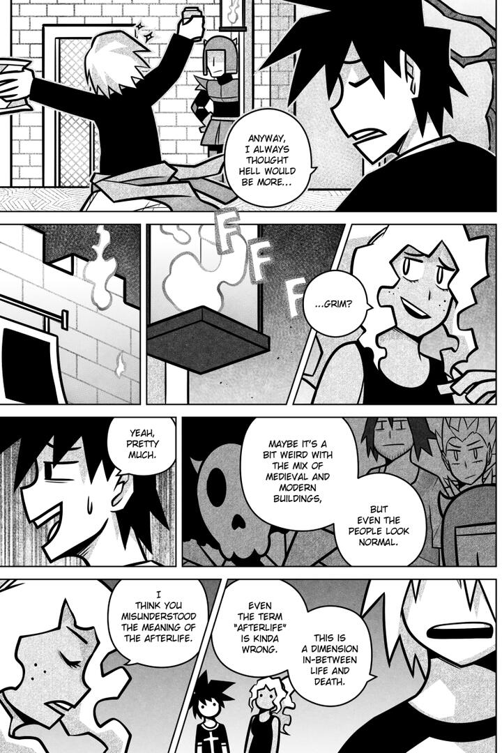 CHAPTER 11 Page 25 Comic page depicting Skull questioning how "normal" the underworld feels.